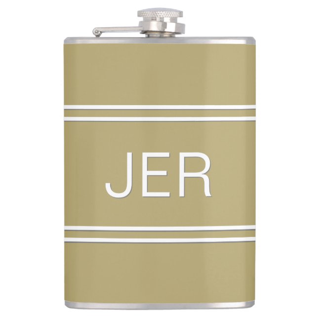 Classic Personalised Monogram Initials Drink Hip Flask (Front)