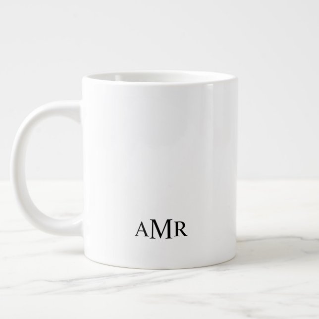 Classic Personalised Monogram Large Coffee Mug (Left)