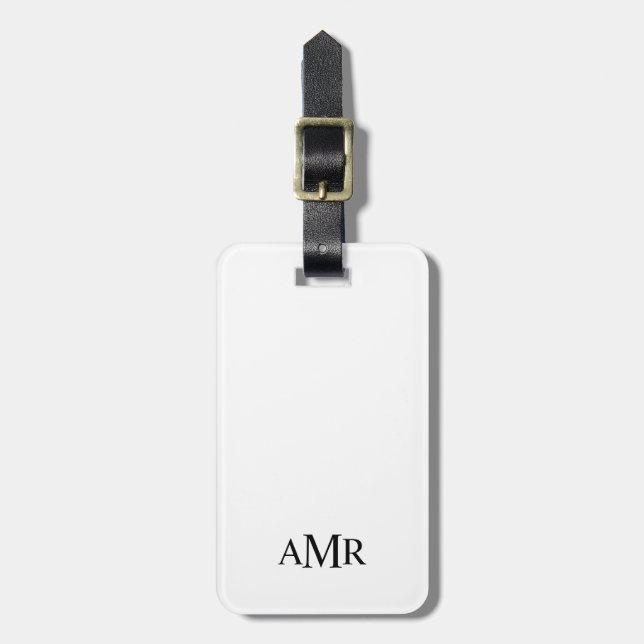 Classic Personalised Monogram Luggage Tag (Front Vertical)