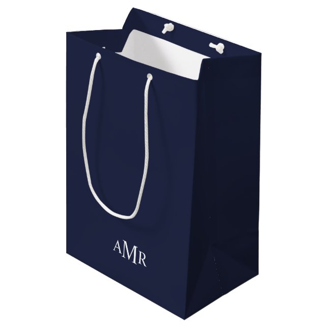 Classic Personalised Monogram Medium Gift Bag (Front Angled)