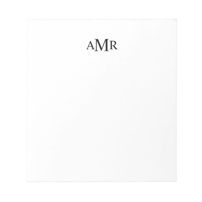 Classic Personalised Monogram Notepad (Front)