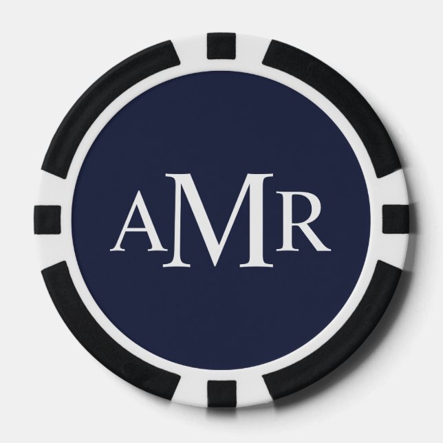Classic Personalised Monogram Poker Chips (Front)