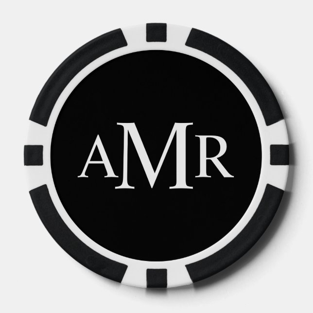 Classic Personalised Monogram Poker Chips (Front)