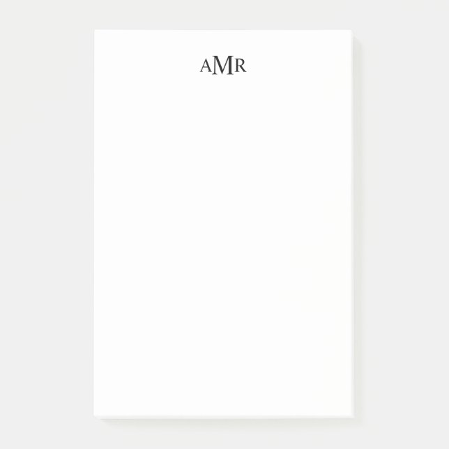 Classic Personalised Monogram Post-it Notes (Front)