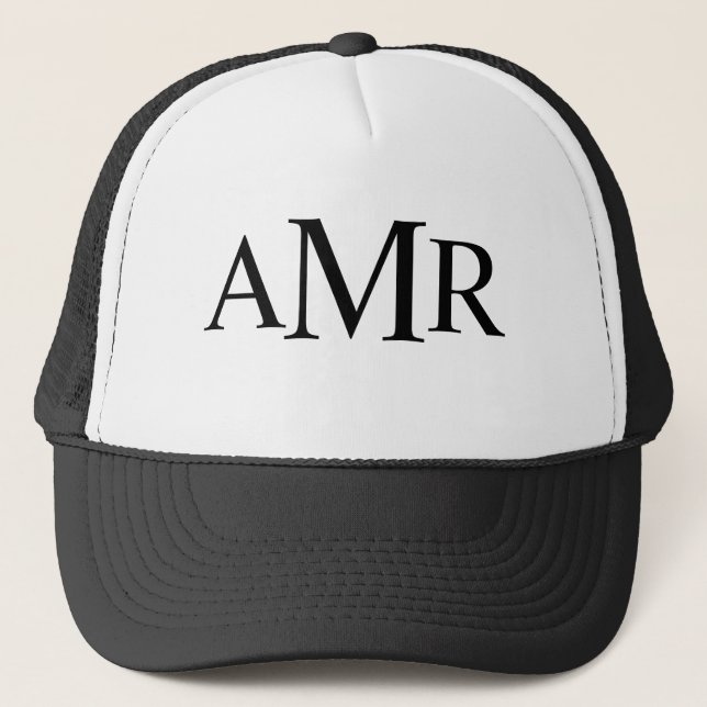 Classic Personalised Monogram Trucker Hat (Front)