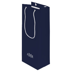 Classic Personalised Monogram Wine Gift Bag