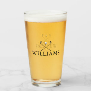 Classic Personalised Name Golf Clubs Glass