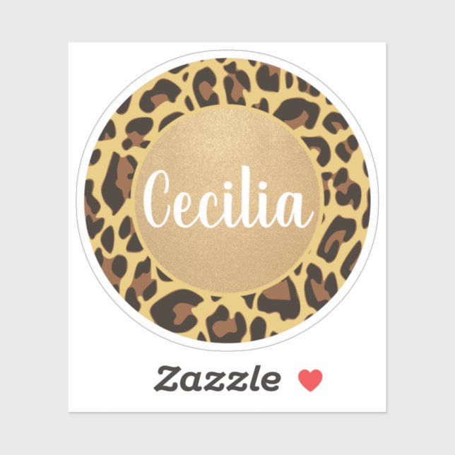 Classic Personalised Name Leopard Animal Print (Sheet)