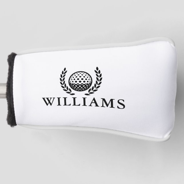Classic Personalised Name Monogram Golf Head Cover (Front)