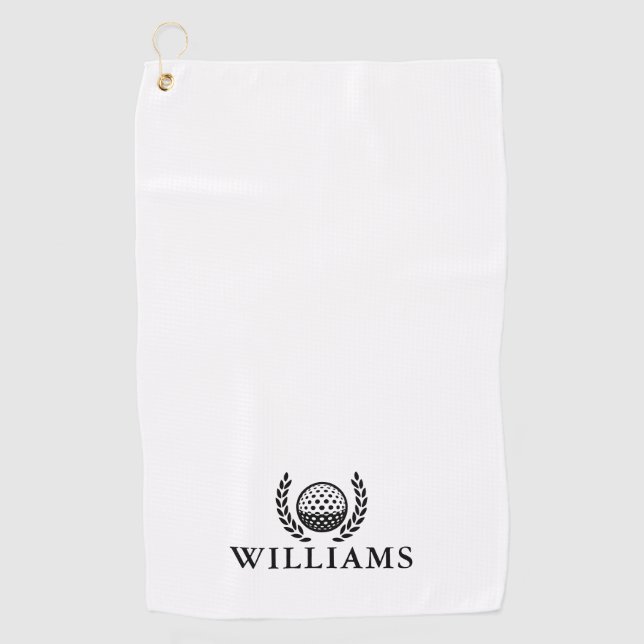 Classic Personalised Name Monogram Golf Towel (Front)