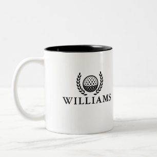 Classic Personalised Name Monogram Two-Tone Coffee Mug
