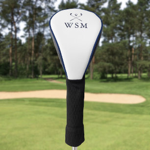 Classic Personalised Navy Blue Monogram Golf Clubs Head Cover