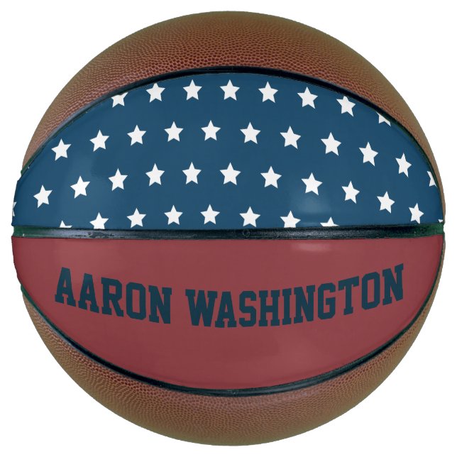 Classic Personalised Patriotic Basketball (Front)