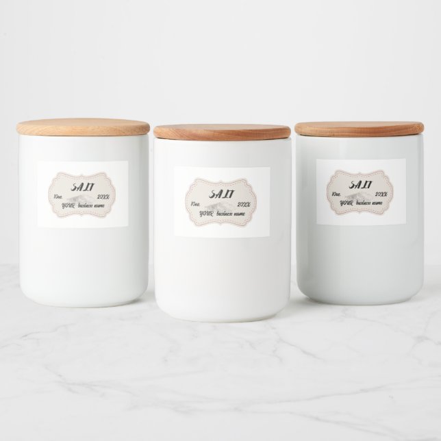  Classic personalised round meat label salt (Bottles)