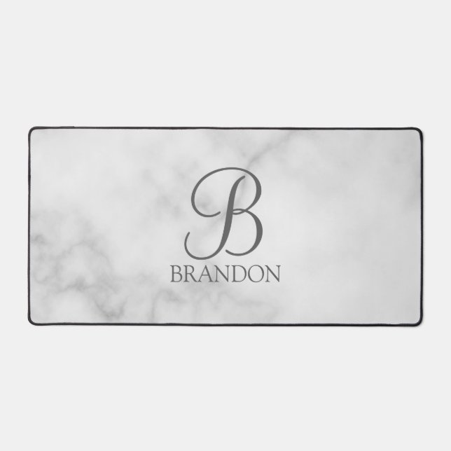 Classic Personalised Script Monogram and Name Desk Mat (Front)