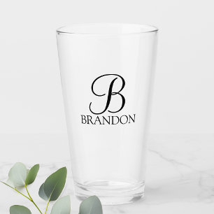 Classic Personalised Script Monogram and Name Glass