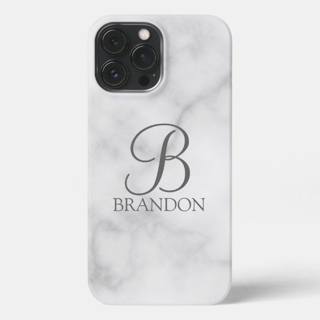 Classic Personalised Script Monogram and Name iPhone Case (Back)