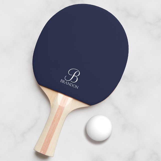 Classic Personalised Script Monogram and Name Ping Pong Paddle (Creator Uploaded)