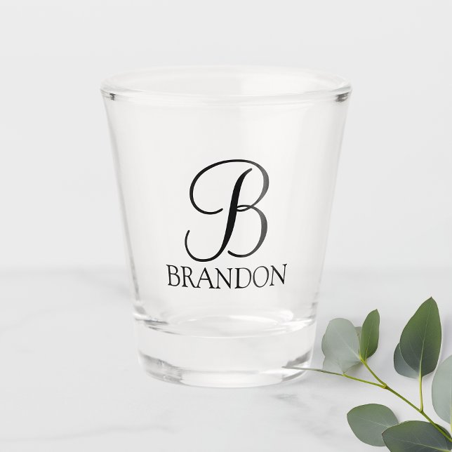 Classic Personalised Script Monogram and Name Shot Glass (Creator Uploaded)