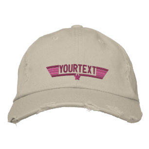 Classic Personalised Top Gun Wings Your Text Embroidered Hat