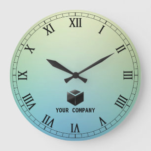 Classic personalized and editable company branding large clock