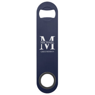 Classic Personalized Groomsman Monogram and Name