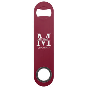 Classic Personalized Groomsman Monogram and Name