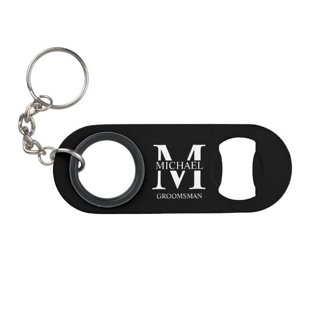 Classic Personalized Groomsman Monogram and Name (Front (Horizontal))