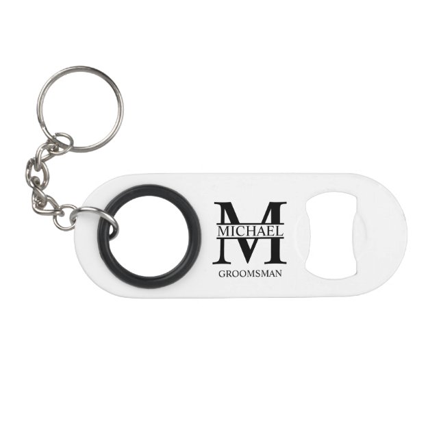 Classic Personalized Groomsman Monogram and Name (Front (Horizontal))