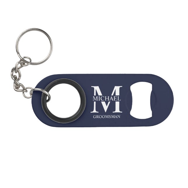 Classic Personalized Groomsman Monogram and Name (Front (Horizontal))