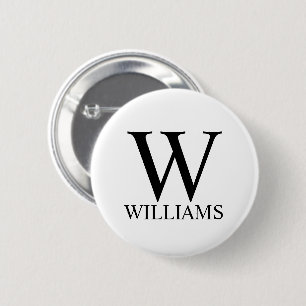 Classic Personalized Monogram and Name 6 Cm Round Badge