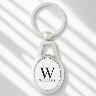 Classic Personalized Monogram and Name Key Ring