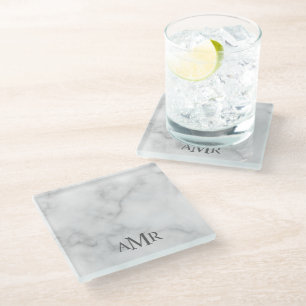Classic Personalized Monogram Glass Coaster