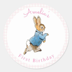 Classic Peter Rabbit Beatrix Potter Birthday   Classic Round Sticker