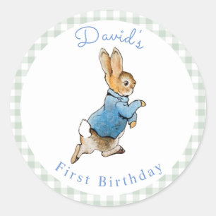 Classic Peter Rabbit Beatrix Potter Birthday   Classic Round Sticker
