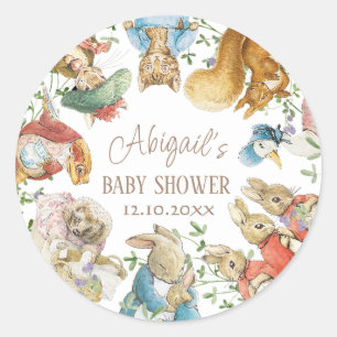Classic Peter the Rabbit Baby Shower Classic Round Sticker