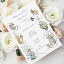 Classic Peter the Rabbit Baby Shower Invitation