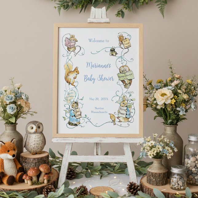 Classic Peter the Rabbit Baby Shower Large Welcome Poster (Creator Uploaded)