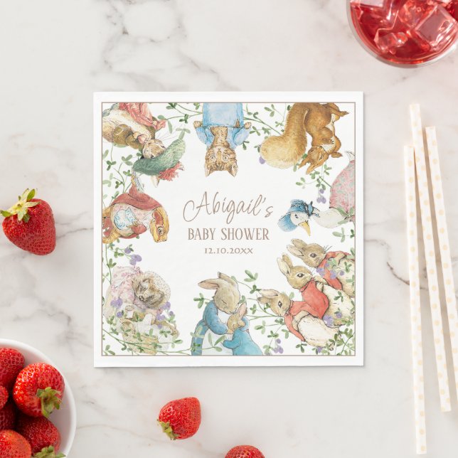 Classic Peter the Rabbit Baby Shower Napkin (Insitu)