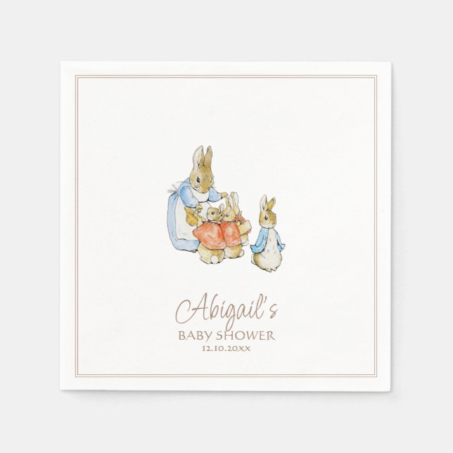 Classic Peter the Rabbit Baby Shower Napkin (Front)