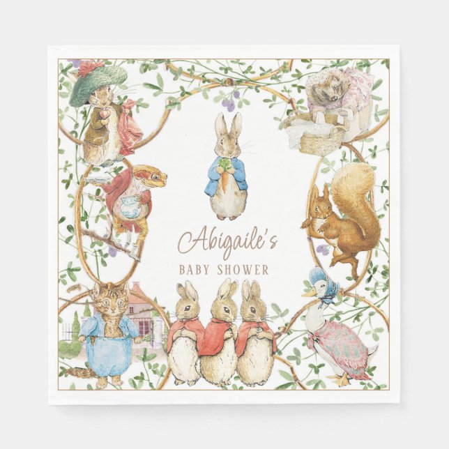 Classic Peter the Rabbit Baby Shower Napkin (Front)