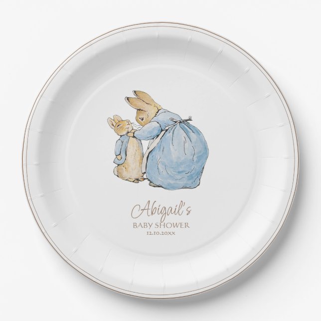 Classic Peter the Rabbit Baby Shower Paper Plate (Front)