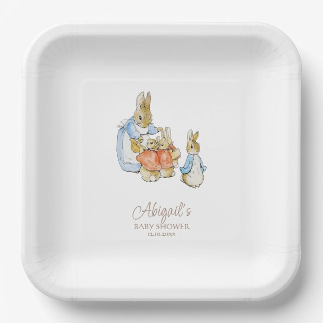 Classic Peter the Rabbit Baby Shower Paper Plate (Front)