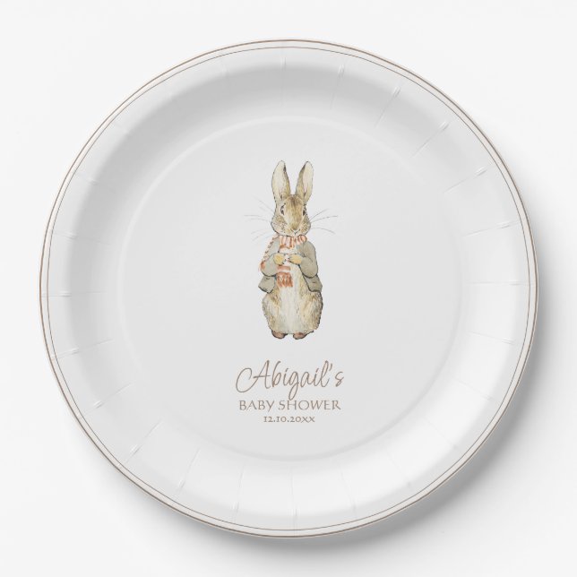 Classic Peter the Rabbit Baby Shower Paper Plate (Front)