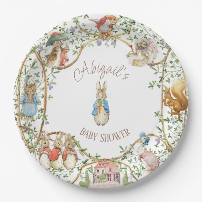 Classic Peter the Rabbit Baby Shower Paper Plate (Front)