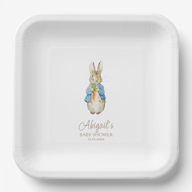 Classic Peter the Rabbit Baby Shower Paper Plate (Front)