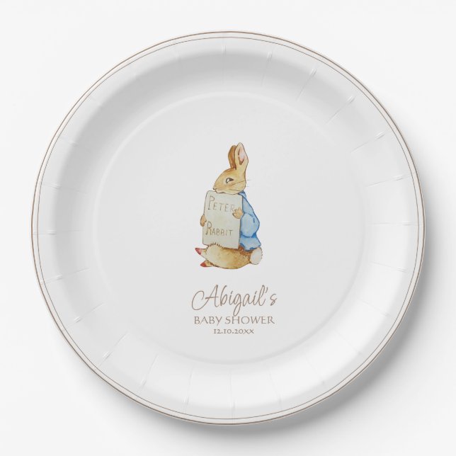 Classic Peter the Rabbit Baby Shower Paper Plate (Front)