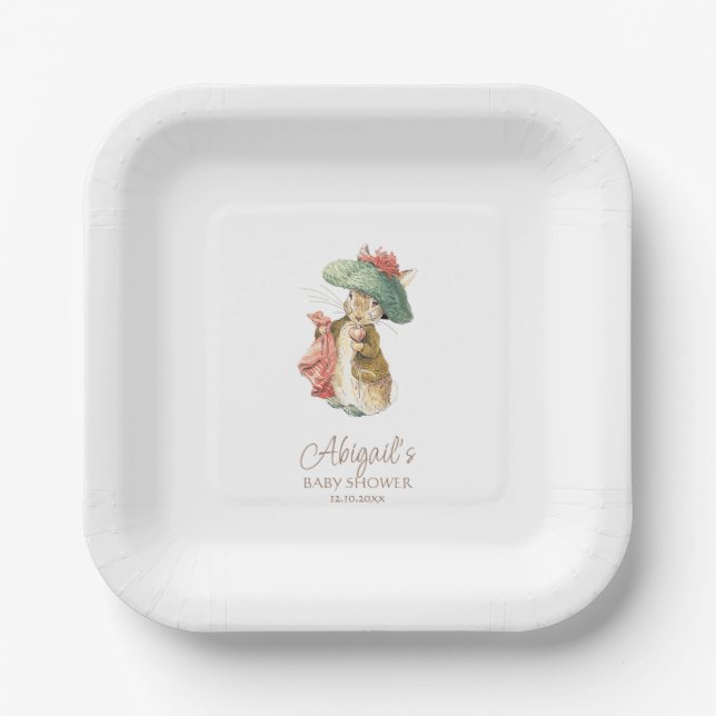 Classic Peter the Rabbit Baby Shower Paper Plate (Front)