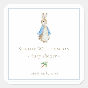Classic Peter the Rabbit Baby Shower Square Sticker