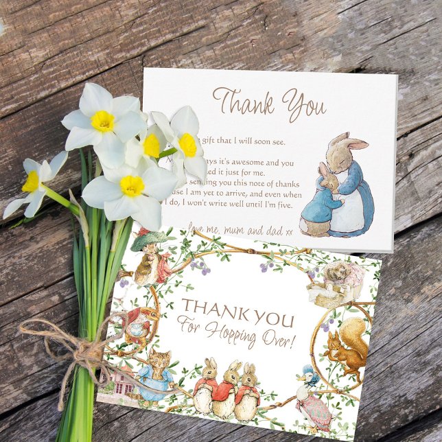 Classic Peter the Rabbit Baby Shower Thank You Car (Creator Uploaded)